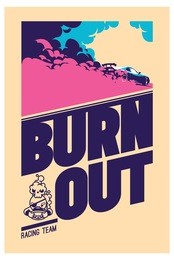 burnout car, japanese drift sport car, street racing, racing team, turbocharger, tuning. vector illustration for sticker, poster or badge