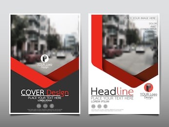 red geometric flyer cover business brochure vector design, leaflet advertising abstract background, modern poster magazine layout template, annual report for presentation