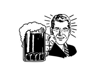 retro beer guy - clip art
