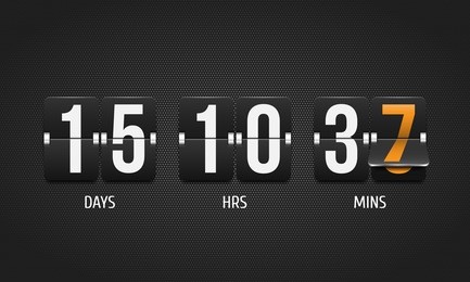 countdown timer. clock counter. mechanical scoreboard. vector template for your design.