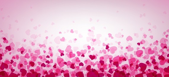 love valentine's banner with pink hearts. vector illustration.