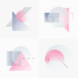 gradient geometry forms. abstract poster design. geometric vector objects. platonic shapes and figures. unique set of minimalist artwork. modern decoration for web, print, branding, patterns, textures