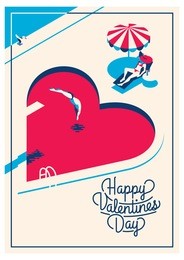 cute romantic card for valentine's day, vector illustration