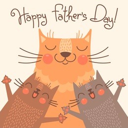 sweet card for fathers day with cats.