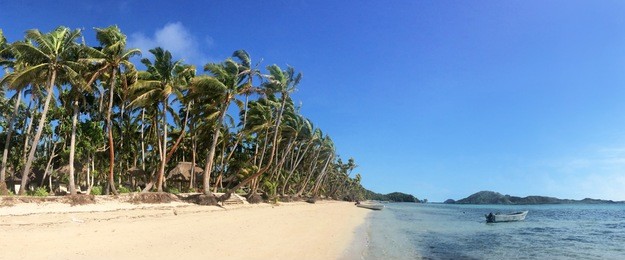 landscape of one of  yasawa islands.the yasaw islands of fiji are a volcanic archipelago lying north west to the main island of fiji, viti levu. the group, is a very popular tourist destination.