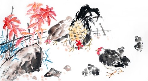 flower painting .traditional chinese painting.