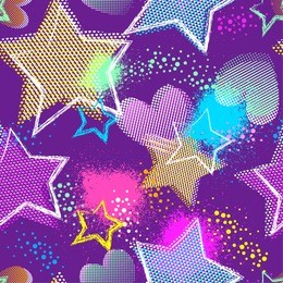 grunge seamless pattern for girls. hearts abstract background dots. beautiful creative wallpaper.seamless pattern with hearts, stars, spray elements..wallpaper for girls