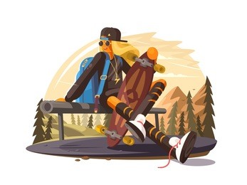 girl with scateboard