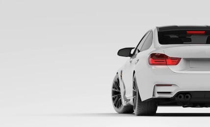 generic brandless sports car taillights detail (with grunge overlay) - 3d illustration