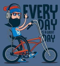 hipster, bicycle vector design