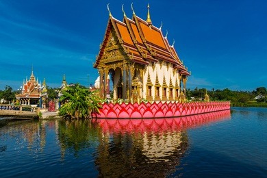 budhist temple wat plai laem on koh samui
