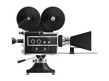 very realistic, high detailed, vintage film projector, cinema icon. eps 10, contains transparency.