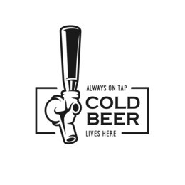 beer tap with advertising quote. design element for beer pub. vector vintage illustration.