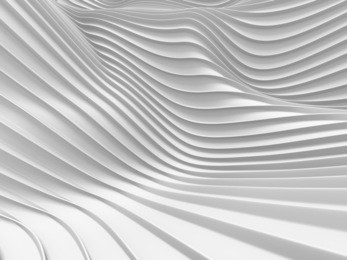 white stripe waves pattern futuristic background. 3d render illustration