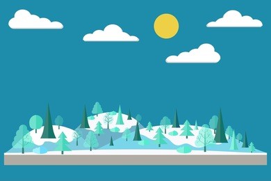 forest in flat style. winter forest. wildlife. eco lifestyle. forest view. vector illustration