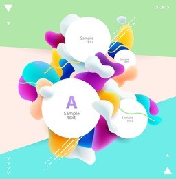 abstract colorful poster. plastic 3d shapes with space for text. 