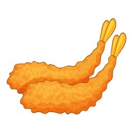 fried shrimp icon. cartoon illustration of fried shrimp vector icon for web