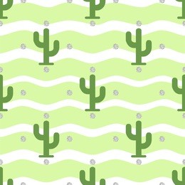 seamless monochrome cactus with silver dot glitter pattern background
