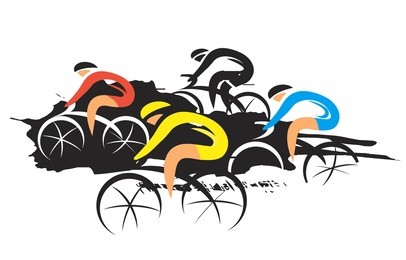 cycling race.
expressive stylized drawing of road cyclists. vector available.