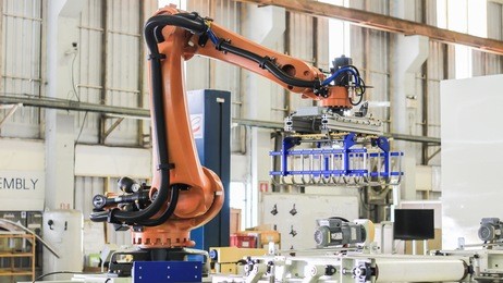 industrial picking robot in production line manufacturer factory