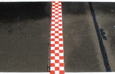 finish line in finish racetrack, red and white color