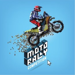 moto rally. vector pixel art illustration