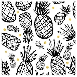 seamless pattern with pineapple. vintage pineapple seamless for your business. vector gold texture. black ink  pattern