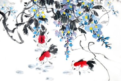 flower painting .traditional chinese painting.