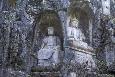 buddha statue at lingyin temple,hangzhou,china