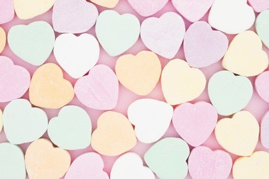 old fashion pale multi colored candy heart background