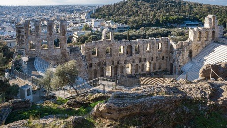 odeon of herodes atticus in the acropolis of athens, attica, greece
