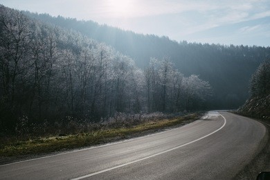 misty foggy mountain landscape