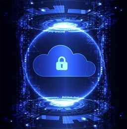 abstract security cloud technology background. illustration vector