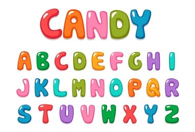 candy color kid font