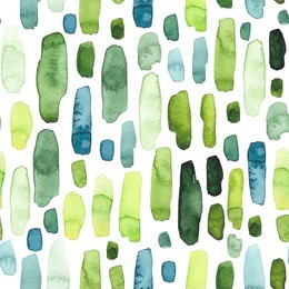 seamless pattern of watercolor bright green and blue splashes