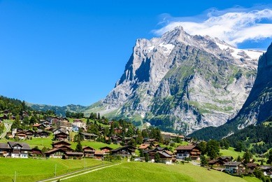 grindelwald - beautiful village in mountain scenery -  switzerland