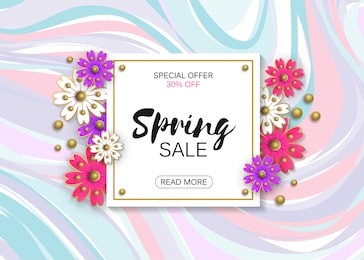spring sale background with colorful flower. vector illustration template, banners. trendy colors. wallpaper. flyers, invitation, posters, brochure, voucher discount.