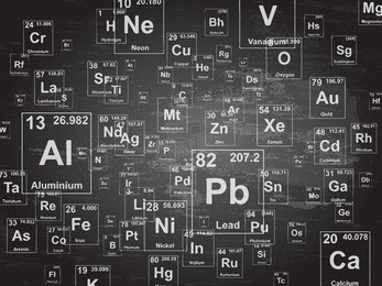 chemical elements. background illustration on blackboard