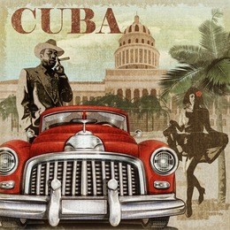 cuba retro poster.