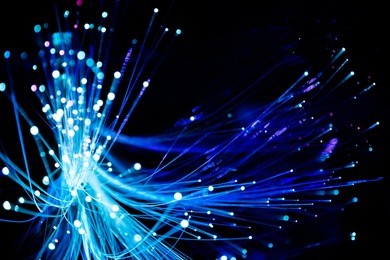 abstract background  fiber optics close up, computer communication technology. optical lighting.