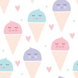 seamless ice cream pattern vector illustration