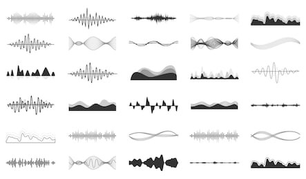 vector sound waves set. audio player. audio equalizer technology, pulse musical. vector illustration.