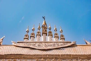 silver buddhas in wat sri suphan, buddhist temple chiang mai, thailand