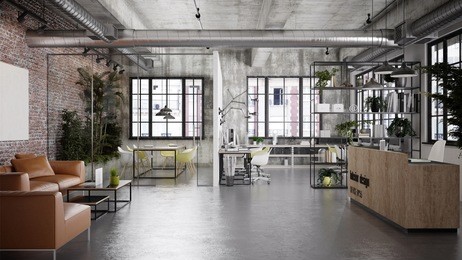 architectural office interior - 3 d render using 3 d s max