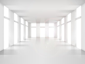 empty room, white shade. design element. vector illustration of mockup. bright apartment realistic style.