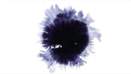 beautiful watercolor ink drops on white paper, paint bleed bloom, with black circle organic flow expanding, splatter spreading on clear background. perfect for motion graphics, digital composition