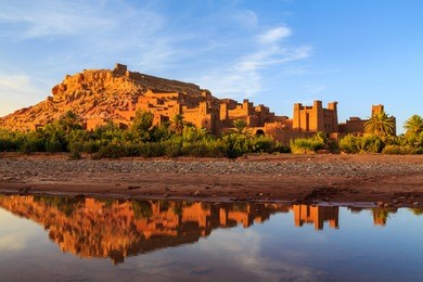 kasbah ait ben haddou in the moroccan atlas mountains at sunset