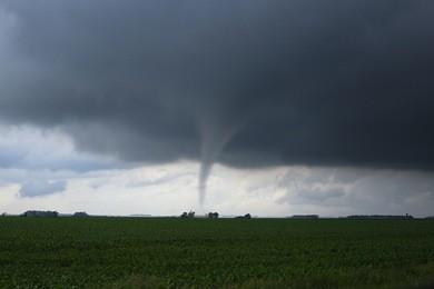 a twisting tornado touched down briefly on june 14th, 2016 in western minnesota/ tornado alley twister/ tornado in tornado alley