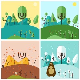 background of every seasons - spring, summer, autumn, winter