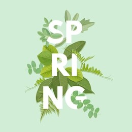 spring letter with green leaves. season sale vector label. foliage lettering. floral illustration. springtime poster. for t-shirt, fashion, prints, banner or packaging design